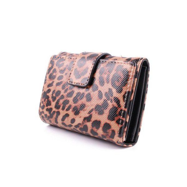 Leopard print wallet women's new fashion short money clip multi-card wallet women's handbag manufacturers direct sales