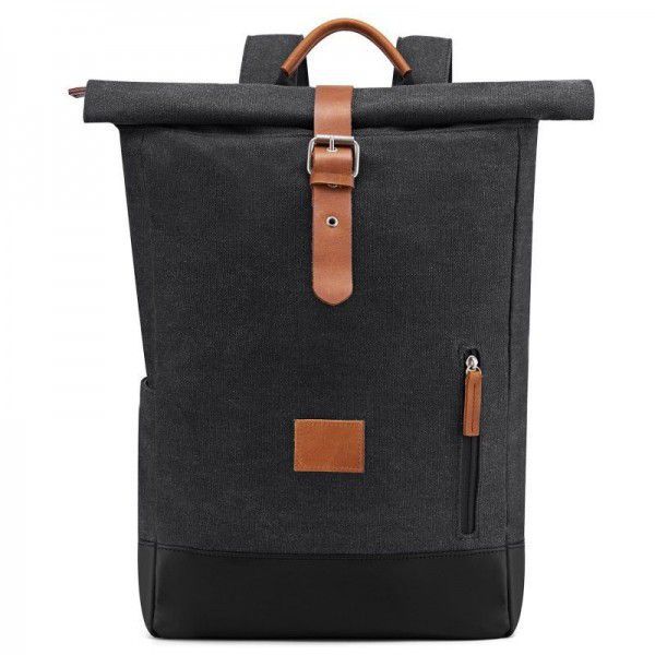 Manufacturer's custom-made mad horse leather canvas backpack outdoor backpack multifunctional large capacity retro men's bag