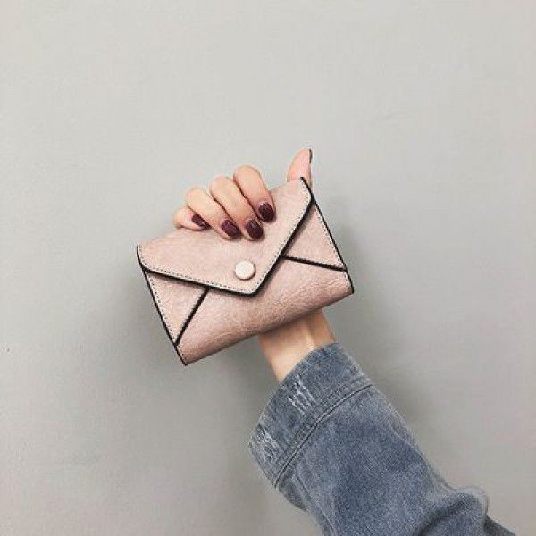 The new 2018 Korean version of the women's short wallet chic retro student zero wallet sen series thin mini small wallet