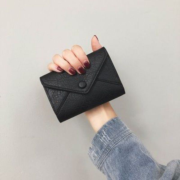 The new 2018 Korean version of the women's short wallet chic retro student zero wallet sen series thin mini small wallet