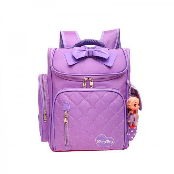 Cartoon girls pull rod schoolbag six-wheeled primary school girls aged 6-12 years old can detachable waterproof backpack