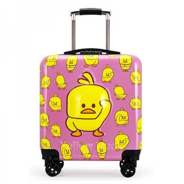 Yellow duck children's Trolley Case 18 inch universal wheel luggage case for primary school students can be customized logo