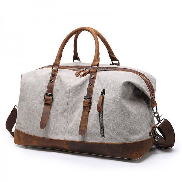 Cross-border mad horse leather travelling bag outdoor luggage large capacity leisure canvas handbag gym bag custom logo