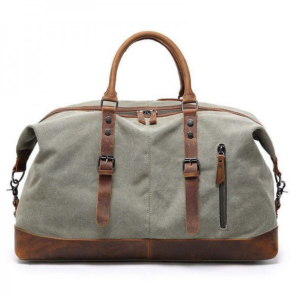 Cross-border mad horse leather travelling bag outdoor luggage large capacity leisure canvas handbag gym bag custom logo