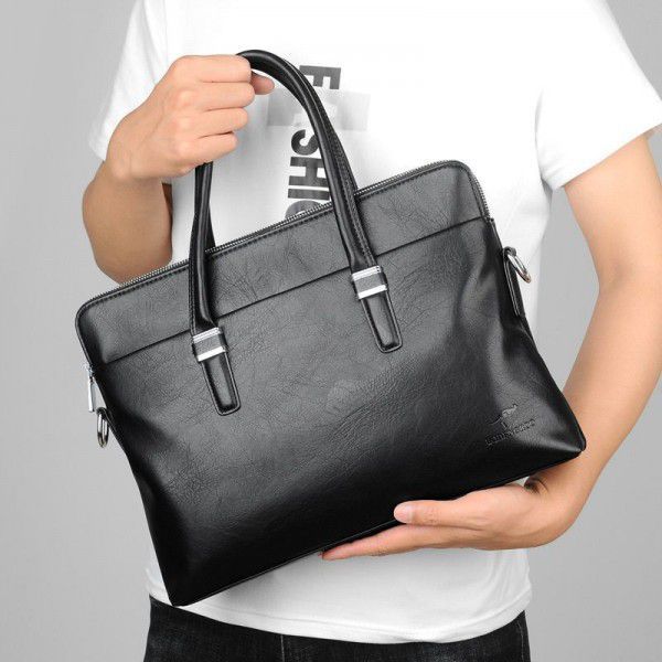 Men's handbag leather business men's briefcase leather document bag men's shoulder bag messenger bag computer bag
