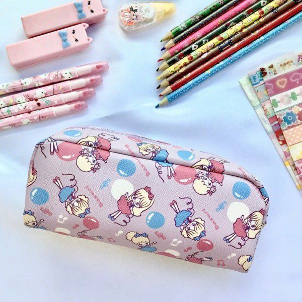 Japanese lovely girl heart strawberry rabbit ins printing pen bag large capacity primary and high school students' stationery box