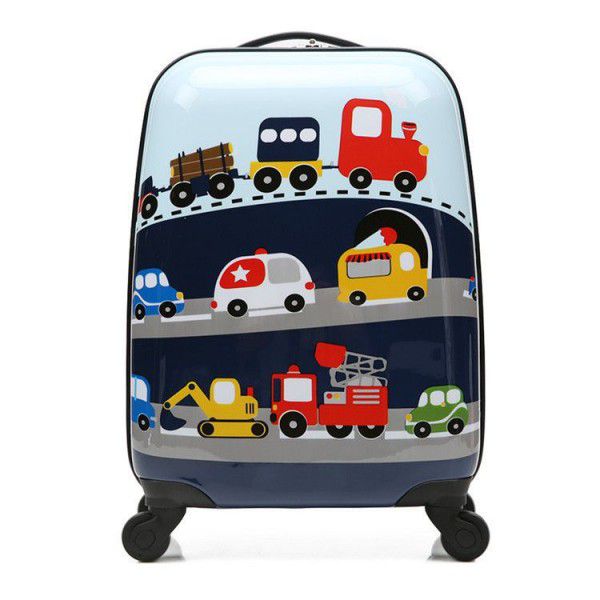 Children's suitcase with trolley case, Cardan wheel suitcase, cute 18 inch cartoon image suitcase