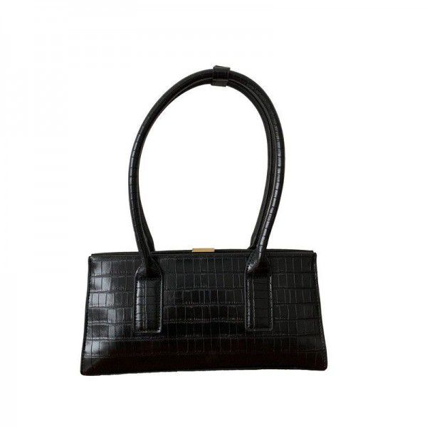 Women's bag 2020 new fashion clip bag ins same underarm bag one shoulder Vintage crocodile texture women's bag
