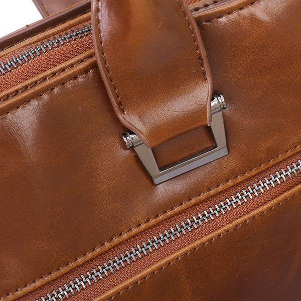 New style men's handbag horizontal Korean version men's handbag Single Shoulder Messenger Business Computer Briefcase retro fashion bag wholesale
