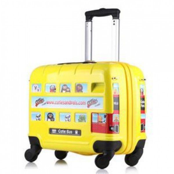 Children's trolley case cartoon trunk Cardan wheel London bus car style can be ridden and distributed wholesale