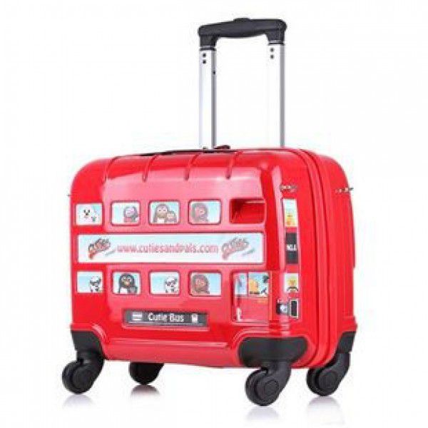 Children's trolley case cartoon trunk Cardan wheel London bus car style can be ridden and distributed wholesale