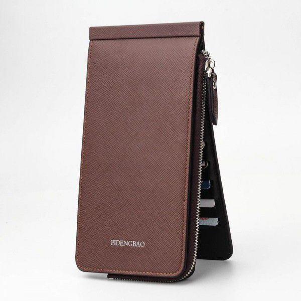 New men's long style card bag candy color fashion women's multi card position zipper hand bag mobile phone bag wallet customization