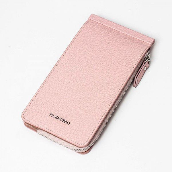 New men's long style card bag candy color fashion women's multi card position zipper hand bag mobile phone bag wallet customization