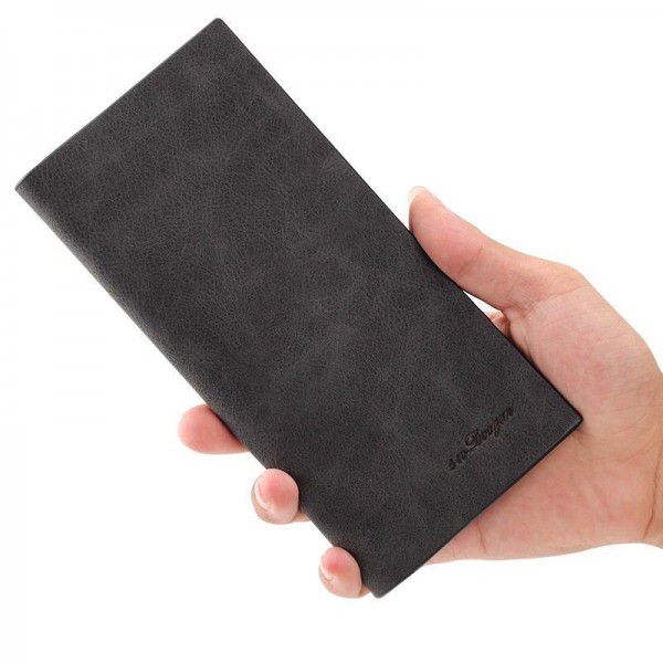 Swdvogan men's wallet long student ultra thin men's wallet Vintage Leather Wallet men's ticket folder spot wholesale