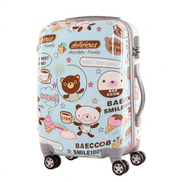 Customized pattern travel box cute bear type pull rod box 20 inch children's box 24 inch luggage factory direct sales