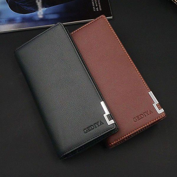 New simple fashion men's wallet Long Wallet magnetic buckle multi card position large capacity card bag hand bag wholesale