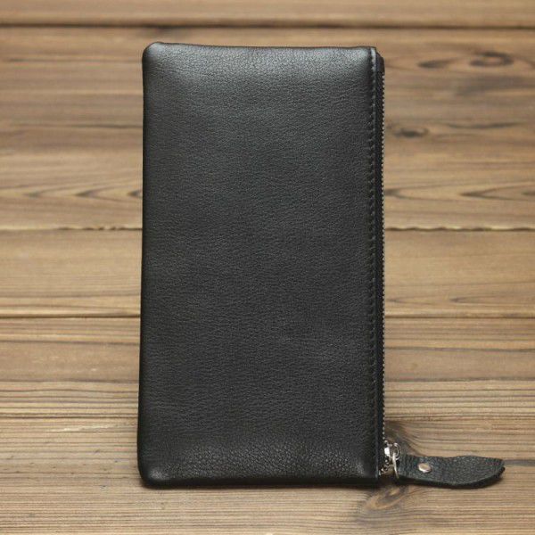 Leather Men's leather mobile phone bag long retro ultra thin women's Leather Wallet Japanese and Korean handbag