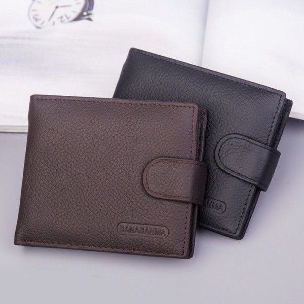 Men's wallet leather short retro zipper buckle Wallet New Style Wallet fashion manufacturer wholesale