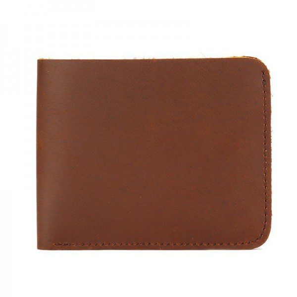 Foreign trade source: Crazy Horse skin men's wallet, leather horizontal short style, first layer leather wallet, retro leisure wallet wholesale