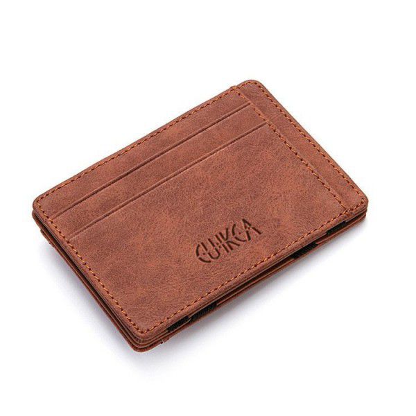 Cross border frosted Pu creative magic wallet fold 2 fold card case, zero wallet, zipper men's wallet
