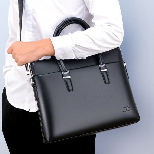 Cross border goods source men's handbag Single Shoulder Messenger Bag business briefcase computer bag men's bag 1803 Zhizun kangaroo