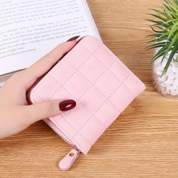 2018 Korean Mini Wallet women's short zipper cute zero wallet student short embroidered women's wallet