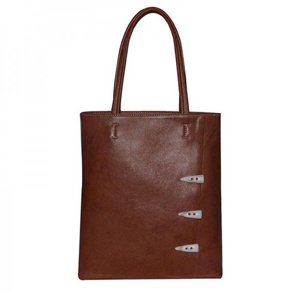 Original handmade autumn and winter new small design women's bag leather tote bag leather vertical casual Shoulder Handbag