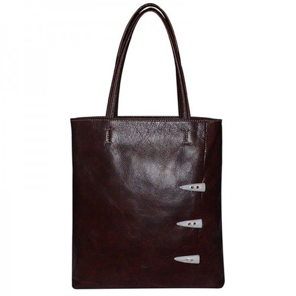 Original handmade autumn and winter new small design women's bag leather tote bag leather vertical casual Shoulder Handbag
