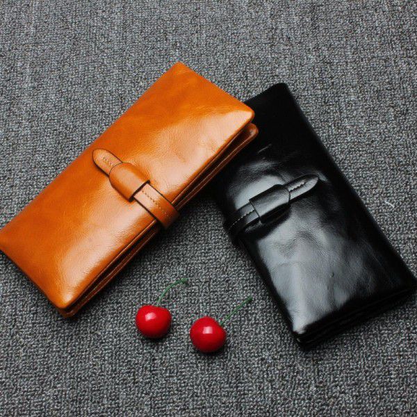 Rfid2019 new wallet long women's wallet large capacity head layer leather men's handbag zero wallet