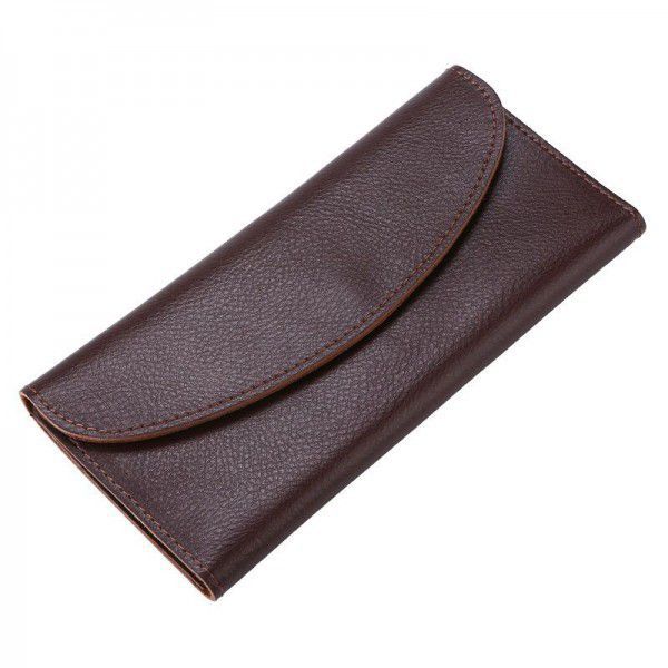 Leather simple women's wallet fashion multi-function wallet long handbag qb-02