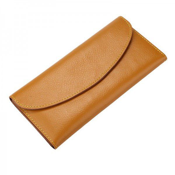 Leather simple women's wallet fashion multi-functi...