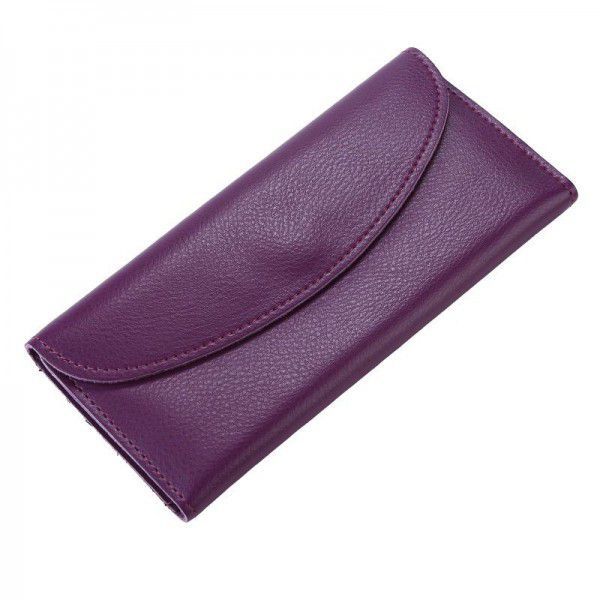 Leather simple women's wallet fashion multi-function wallet long handbag qb-02