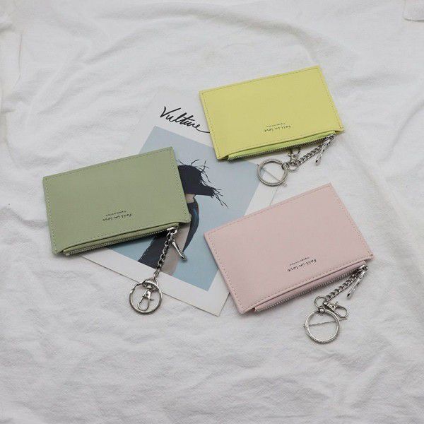 New wallet women's key bag one small card bag women's Korean version simple ultra thin multi card zipper factory direct sales