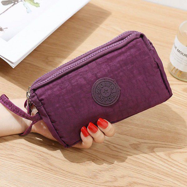Women's change short style mobile phone bag three-layer zipper horizontal style carry zero wallet factory direct sale