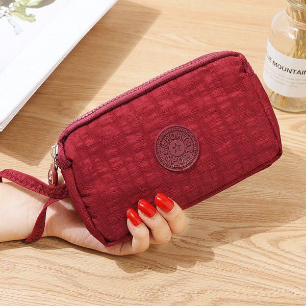 Women's change short style mobile phone bag three-layer zipper horizontal style carry zero wallet factory direct sale