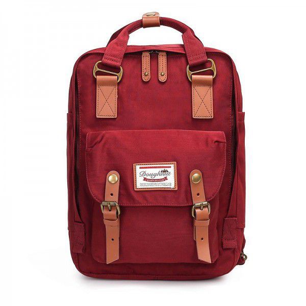 2019 Mommy bag doughnut double shoulder bag female Korean color contrast student canvas schoolbag computer bag fashion bag