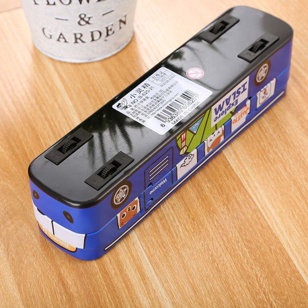 Lovely double deck bus pencil box car stationery box horse mouth pencil box South Korean creative student stationery wholesale