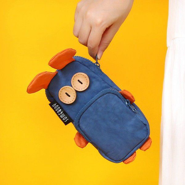 Three color patch pencil bag Korean creative rabbit rabbit girl pencil bag large capacity lovely student stationery box