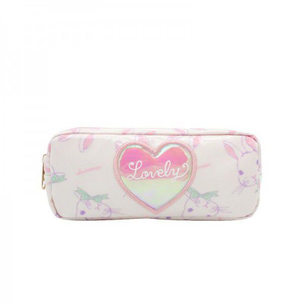 Japanese cute makeup bag soft girl pen bag storage bag peach heart girl heart cosmetics storage pen bag