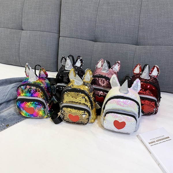 2019 new bag fashion kindergarten Sequin backpack ...